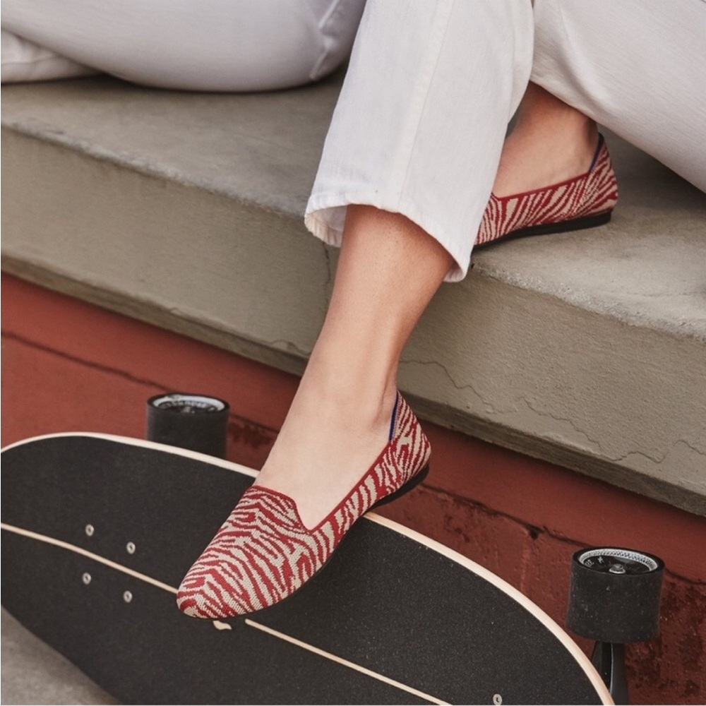ROTHY’S The Loafer in Red & Tan Zebra Print 8.5 Pre-owned